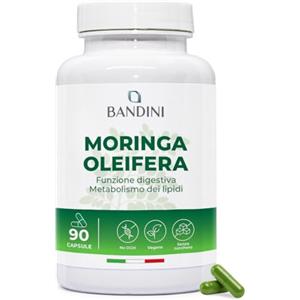 Bandini® Moringa Oleifera, Integratore Naturale Ricco di Vitamine, Minerali e Antiossidanti - Supporto Superfood per Energia ed Equilibrio Quotidiano - 90 Capsule 100% Vegane e Senza OGM