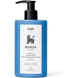 YOPE | Shampoo Uomo per Capelli Grassi e Cute Sensibile | Naturale 98% | Rinfrescante e Purificante | Vegan | Senza Solfati | Con Luppolo e Acido Succico | Profumo Fresco Agrumato | 300 ml