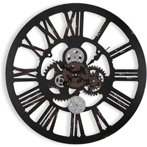VERSA Louisville Orologio da parete Decorativo per cucina, soggiorno, sala da pranzo o camera da letto, Misure (A x L x l) 59 x 4 x 59 cm, Metallo, Colore Nero