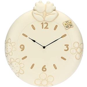 THUN - Orologio da Parete con Mughetti, Linea Elegance - Arredare la Casa, Orologi - Ceramica, Meccanismo in Plastica - ø 35 cm