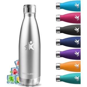 Grsta Borraccia Termica, 500 ml Borraccia Bambini, Thermos per Bevande Calde, Senza BPA, Borraccia Acciaio Inox, Senza Perdite, Borracce Termiche, Acciaio Inossidabile 18/8, per Scuole, Campeggio, Uffici