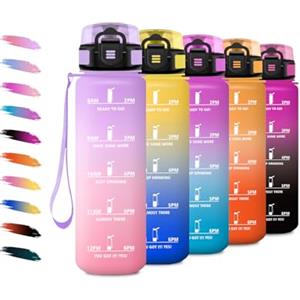 KollyKolla Borraccia 500ml, Borraccia con Filtro Senza Perdite, Bottiglia Acqua Sportiva con Indicatore del Tempo, Facile Pulizia, Bottiglia Motivazionale per Scuole, Campeggio, Viaggio, Corsa, Ufficio, Gym