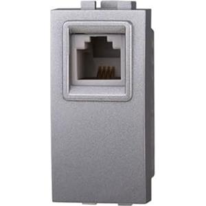 Ettroit MODULI PRESE INTERRUTTORI SHUCKO PULSANTI TV DIMMER COMPATIBILE SERIE LIVING GRIGI - ETTROIT (PRESA TELEFONICA RJ11)