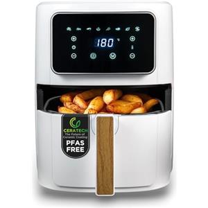 BERGNER NATURALLY - Friggitrice ad aria calda SENZA PFAS 1800W 6,9L - 8 programmi di cottura - Friggitrice ad aria con rivestimento in ceramica - Impostazione temperatura 80-200°C