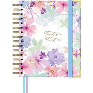 Takenote Agenda 2025 2026 - Formato A5 (16,5x20,5 cm), Giorno per Pagina, Formato Accademico Settembre-Agosto, Rilegatura a Doppia Spirale Wire'o, Bilingue: Spagnolo e Inglese - Violet