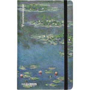 Franco Cosimo Panini Halta Definizione - Agenda Large Settimanale 12 Mesi, Agenda 2025 con Copertina Stampata con un'Opera d'Arte di Monet, Chiusura ad Elastico, Segnalibro e 192 Pagine, 13 x 21 cm, Ninfee