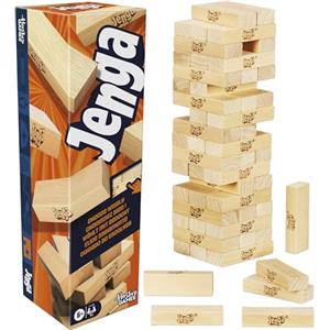 Hasbro Gaming, Jenga con Dado Digitale, Gioco di Impilamento per Famiglia e Amici, Idea Regalo di Natale, per Bambini e Bambine dai 6 Anni in Su, Contiene 54 Mattoncini in Legno, per 1 o Più Giocatori