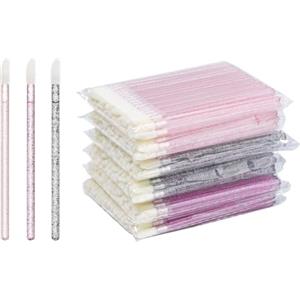 ANNAFRIS 300pcs Lip Gloss Pennello Spazzola Ciglia Labbra Spazzole di Trucco(Lip Brush-B Crystal)