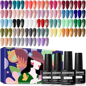 JODSONE 36 pezzi Set Smalto Gel - Kit Unghie con 32 Colori Kit Smalto Gel Base Smalto No Strofinare Top coat opaco Set di smalti verde blu rosso rosa collezione regali per le donne