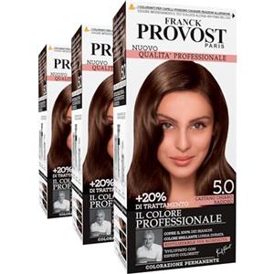 Franck Provost Tinta Permanente Riutilizzabile per Capelli con Trattamento di Bellezza Colorazione Professionale Copertura Ottimale Lunga Durata Colore 5.0 Castano chiaro radioso - 3 Tinte