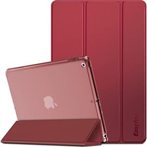 EasyAcc Custodia Compatibile con iPad 9.7 2018 iPad 6/2017 iPad 5, Custodia Smart Cover Posteriore Opaca Traslucida per iPad da 9,7 Pollici A1822 A1823 A1954 A1893 (Vino rosso)
