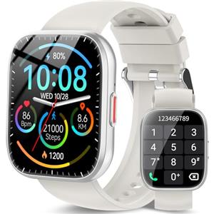 Ddidbi Smartwatch Uomo Donna, 1,85'' Orologio Smartwatch con Effettua/Risposta Chiamate, 112 Modalità Sportive Fitness Tracker con Sonno/Cardiofrequenzimetro, IP68 Smart Watch per Android iOS, Bianco