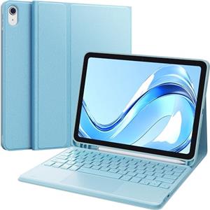 Earto Tastiera iPad 10 Generazione 10.9'' 2022, Cover con Tastiera per iPad 11 Pollici (A16, 2025), 2 Canali BT, Italiano ‎QWERTY Staccabile Magnetico con Touchpad, Cielo Blu