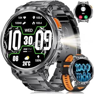 LIGE Smartwatch Uomo con 1000 mAh (40+Tempo di Standby Ultralange), 1,85" HD AMOLED orologio smartwatch uomo con Funzione Telefonica/IP68 Impermeabile/120+Modalità Sportiva, Android iOS smart watch