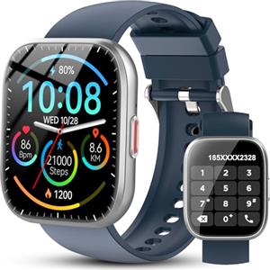 Ddidbi Smartwatch Uomo Donna, 1,85'' Orologio Smartwatch con Effettua/Risposta Chiamate, 112 Modalità Sportive Fitness Tracker con Sonno/Cardiofrequenzimetro, IP68 Smart Watch per Android iOS, Blu