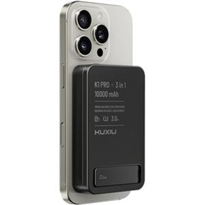KU XIU Power Bank Magnetico Ricarica Rapida,10000mAh 3 in 1 Caricatore Portatile,15W Pieghevole Wireless PowerBank,Caricatore Stazione Metallo Viaggio per iPhone 17/16,per Apple Watch