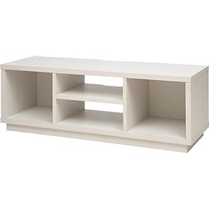 Iris Ohyama, Porta TV/Mobile TV/TV Supporto in legno/Porta TV con ripiani aperti/Porta TV per TV da 55 pollici, Legno massello, Ufficio, Soggiorno - TV Cabinet Standard OTS-125S - Quercia Bianco