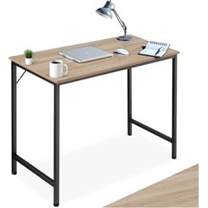 TecTake Tavolo da ufficio Design industriale in legno MDF e acciaio Scrivania Ergonomico 80 x 50 x 75,5 cm Scrivanie Computer Scrivanie Telelavoro - Legno chiaro industriale Quercia Sonoma
