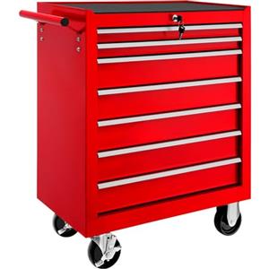 TecTake® Carrello Portautensili con 7 Cassetti - Porta Attrezzi Officina con Ruote, Attrezzatura da Lavoro - Rosso