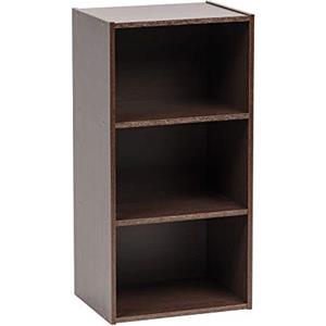 Iris Ohyama, Libreria media a 3 livelli/scaffalatura in legno/libreria a cubo/armadio per libri/armadio con ripiani, Moderno, Design, Ufficio, Casa - Module Shelf - MDB-3 - Marrone