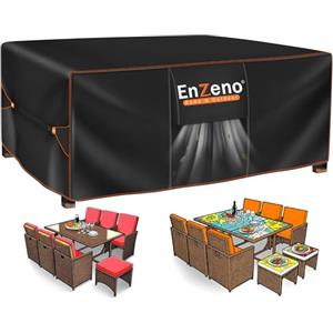 Enzeno Copertura per mobili da giardino, impermeabile, 180 x 120 x 74 cm, resistente all'inverno, in tessuto Oxford 420D, rettangolare, per tavolo da giardino
