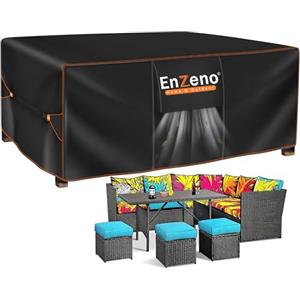 Enzeno Copertura per mobili da giardino, 242 x 182 x 100 cm, impermeabile, in tessuto Oxford 420D, per set di mobili, resistente all'inverno, per gruppi di sedie, tavolo da giardino