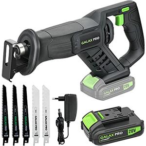 GALAX PRO Seghetto Alternativo a Batteria 20V, Velocità Variabile 0-3000 SPM, Cambio Lama Senza Attrezzi, inclusi 3 lame per legno e 2 per metallo,Lunghezza 22mm, con Caricatore Rapido