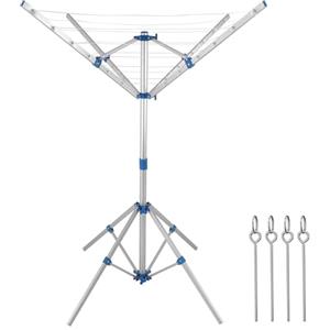 Monzana® Asciugabiancheria rotante Regolabile Mobile con 4 Picchettii Stendibiancheria da Campeggio Giardino Alluminio