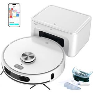 Yigars Robot Aspirapolvere Lavapavimenti con Mappatura fino a 8000Pa Svuotamento Automatico Lidar Laser Pulizie Programmate, aree Riservate Pulizia Personalizzata WiFi/Alexa/App, peli Animali Domestici