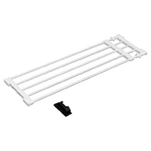 Iris Ohyama, Stendino telescopico senza montaggio a parete, 5 barre, 75 - 120 cm, senza perforazione, bagno, spogliatoio - Telescopic Storage Rack H-J-NST75 - Bianco