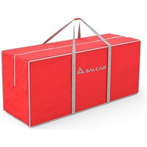 SALCAR Sacca per Albero Artificiale, Borsa per Albero di Natale per alberi fino a 1,8m / 2,1m / 2,4m, Custodia albero di natale, Resistente Impermeabile, 130cm Borsa in Tessuto Oxford 600D, Rosso