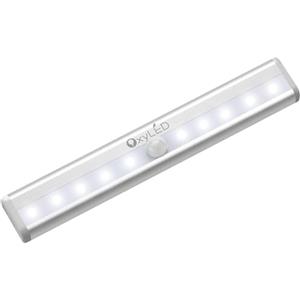 OxyLED T-02 4069023 Portatile DIY Stick-on Anywhere, Ideale per Armadio da Parete Sous-Bar, Gabinetto Lampada LED 10 LED Automatico con sensore di Movimento, Senza Fili, sensore Magnetico Freddo