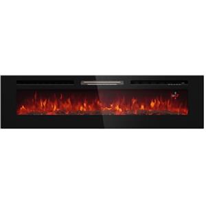 KLARSTEIN - Camino Decorativo con Fiamme LED, Camino Elettrico con Riscaldamento ed Effetto Fiamma, Camino da 1800 W con Telecomando, Timer & termostato Regolabile, Camino Elettrico a Bassi consumi