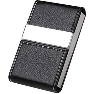 flintronic Porta Carte Credito, in Acciaio Inossidabile, Portafoglio Donna e Uomo, Porta Tessere Slim Tascabile per Business, ID, Assicurazioni - Nero