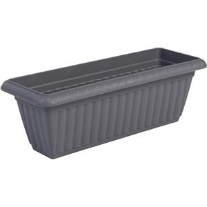 Iris Ohyama, Pflanztopf Slim Übertopf mit Wasserablauf/Reservierungssystem für die Gartenarbeit ? Slim Planter Relief 500, Grau