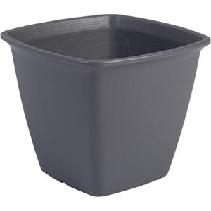 Iris Ohyama, Vaso per piante, fioriera quadrata con sistema di drenaggio/conservazione dell'acqua per il giardinaggio - Square Plant Pot300, Grigio