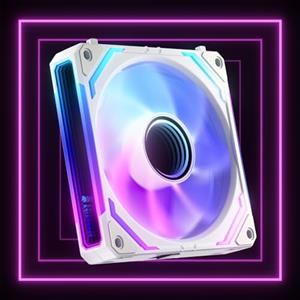 AsiaHorse COSMIQ RGB Ventola inversa per PC, da 120 mm, con interconnessione daisy-chain, Infinity Mirror, FDB, 2000 giri/min/68,5 CFM/24 Led, PWN a 4 poli, ARGB con controller da 5 V, 3 poli, bianco