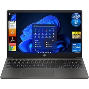 HP Notebook 250 G10, CPU Intel Core i7 13Th Gen, 32GB Ram DDR4, 1TB (1000GB) NVMe SSD, Windows 11 Pro, Display Laptop 15.6 Full HD, Portatile Pronto all'Uso