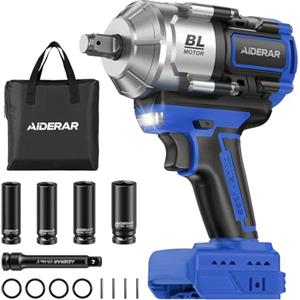 AIDERAR 1500Nm Avvitatore a Impulsi Senza Filo 18V per Batteria Makita, 1/2 Utensile a 3 Velocità, Alta Coppia, Motore Senza Spazzole per Rimozione Pneumatici, Viti Arrugginite (Senza Batteria)