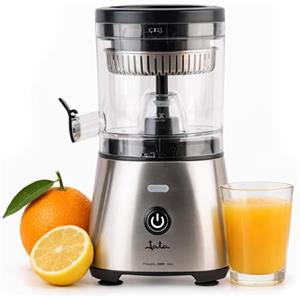 JATA JEEX1616 - Spremiagrumi elettrico automatico 300 W | Corpo e filtro in acciaio inossidabile | Sistema antigoccia | Adatto a tutti i tipi di frutta | Pezzi staccabili. Base antiscivolo
