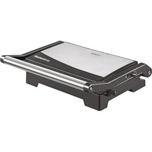 Melchioni Family | BURGER Mini Bistecchiera Elettrica 1000W con Piastre Grill Antiaderenti, Tostapane per Sandwich, Distribuzione Uniforme del Calore, Apertura a 180°