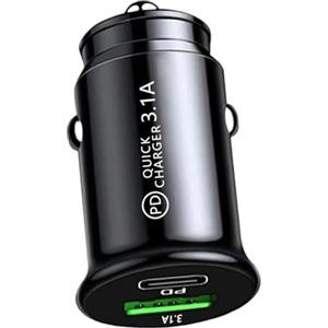 Generico Caricatore USB Per Auto,Caricatore Presa USB C Fast Charge Con Cavo Adattatore USB Accendisigari Per Auto A Ricarica Rapida PD,Caricabatterie Auto Caricabatteria Per Auto A+C Presa Per Accendisig