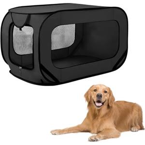 Cleminsta Box Pieghevole per Animali Domestici, Impermeabile Tissu d'Oxford Portatile Recinzione con Cerniera, Box per Cuccioli, per Cani, Conigli, Gatti per Interni o Esterni, 94 * 53 * 53 cm, Nero