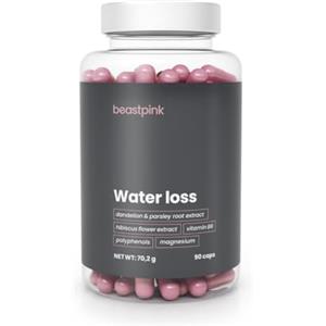 BeastPink Water Loss - Integratore per donne con estratti naturali, vitamina B6 e magnesio per il supporto alla ritenzione idrica e benessere ormonale - 90 cps