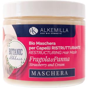 Alkemilla Maschera Capelli Ristrutturante Panna e Fragola - Idrata e Ripara i Capelli Secchi e Danneggiati