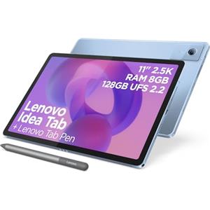 Lenovo Idea Tab Tablet - Display 11 2.5K (2560x1600) 90Hz, Processore Mediatek Dimenity 6300, RAM 8GB, Memoria 256GB, WiFi 5, Tablet Android 15, Tab Pen inclusa - Polar Blue