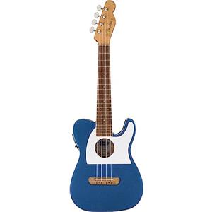 Fender Fullerton Tele® Uke Walnut Fingerboard, White Pickguard - Blue Lake Placid