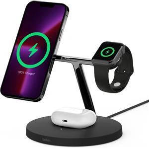 Belkin Caricabatterie Belkin WIZ017vfBK Cuffie, Smartphone, Orologio intelligente Nero AC Carica wireless Ricarica rapida Interno [WIZ017VFBK]