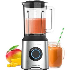 Solac Taurus - Frullatore a Bicchiere Potente Prior Inox 1500W | 2 Velocità + TURBO | Caraffa in Vetro 2L | Lame a 6 Fili | Acciaio Inossidabile | Base Antiscivolo | BPA Free