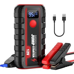 Ginarelo Booster Avviamento Auto Avviatore Batteria - Portatile Moto Emergenza Jump Starter Buster Professionale avviatore Motori 12 V 2000A 13200Mah Adatto per Benzina da 6L e Diesel 5L